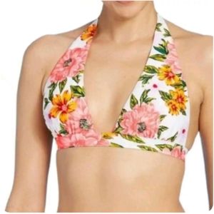 Sunn Lab Swim Women's Halter Bikini Top Floral M.NWOT